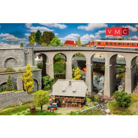 Faller 120466 Vasúti kétvágányos kőviadukt, íves - Märklin R1 és R2 sugárhoz (H0)