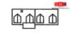Faller 130432 Emeletes kisvárosi sorházak (2 db), felezett háttérházak (H0)