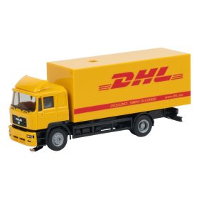   Faller 161326 Car System: LKW MAN F 2000 dobozos teherautó, DHL (HERPA) (H0) - digital
