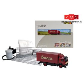 Faller 161487 Car-System kezdőkészlet: Mercedes-Benz SK dobozos teherautó, Emons (Herpa) (H0