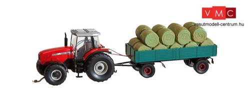Faller 161552 Car System: Massey Ferguson traktor hengerbálaszállító pótkocsival (Wiking) 