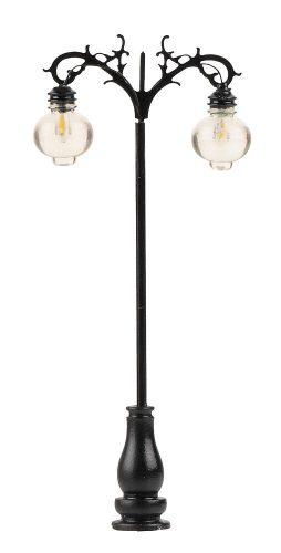 Faller 180115 Kerek lógó üvegbúrás utcai lámpa, 3 db - melegfehér LED (H0)