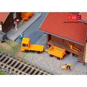 Faller 180357 Still R08-12 elektromos kofferkuli pótkocsival - narancssárga (H0)