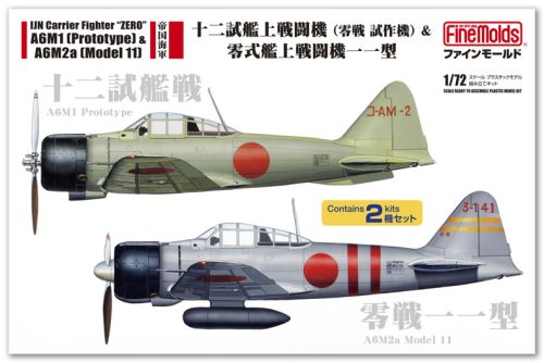 Fine Molds FP34 IJN Carrier Fighter “ZERO” A6M1 (Prototype) & A6M2a (Model 11), (Two kits in box) (1/72)