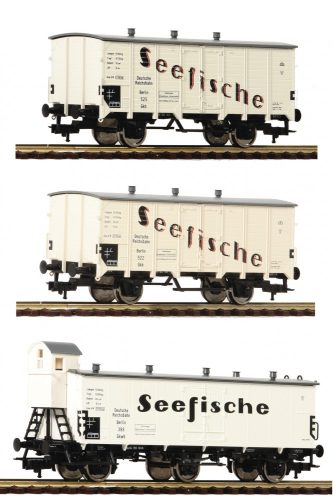 Fleischmann 538101 Hűtőkocsi-készlet, 3-részes Seefische, DRG (E2) (H0)