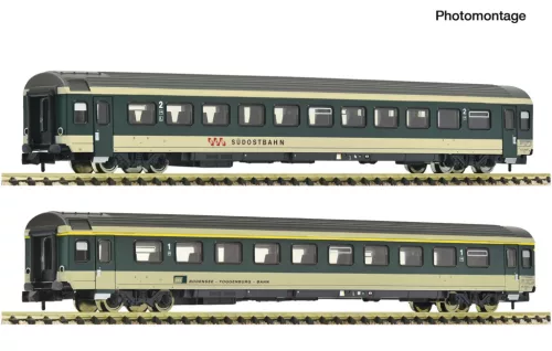 Fleischmann 6260096 Személykocsi-pár, négytengelyes EW IV, Voralpen-Express, SOB (E4-5) (N)