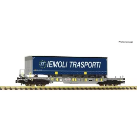   Fleischmann 6660007 Konténerszállító négytengelyes zsebeskocsi, T3 Sdgmnss, Iemoli Trasporti, HUPAC (E6) (N)