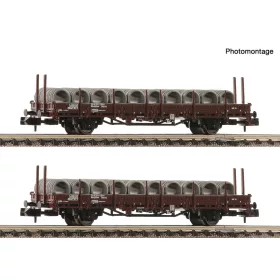   Fleischmann 6660072 Rakoncás teherkocsi-pár, Ks, rakománnyal, ÖBB (E4) (N)
