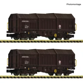   Fleischmann 6660075 Teleszkóptetős négytengelyes teherkocsi-pár, Shimms, RCW (E6) (N)