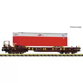   Fleischmann 6660076 Konténerszállító négytengelyes zsebeskocsi, T3, Sdgmns, ÖBB (E5) (N)