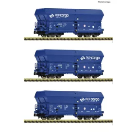   Fleischmann 6660086 Önürítős négytengelyes teherkocsi-készlet, 3-részes Falns, PKP Cargo (E6) (N)