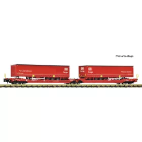   Fleischmann 6660103 Konténerszállító hattengelyes iker-zsebeskocsi, T3000e, DB-AG, DB-Cargo (E6) (N)