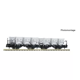   Fleischmann 6660106 Háztó-házig konténerszállító teherkocsi-pár, BTs 50, DB (E3) (N)