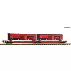   Fleischmann 6660133 Konténerszállító négytengelyes iker-zsebeskocsi, T3000e, ÖBB/RCW (E6) (N)