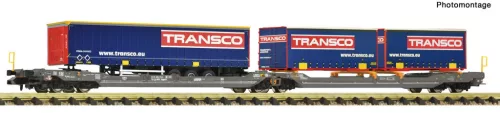 Fleischmann 6660151 Konténerszállító hattengelyes iker-zsebeskocsi, T3000e, Hupac - Transco (E6) (N)