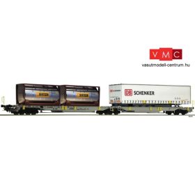   Fleischmann 825004 Konténerszállító iker-zsebeskocsi, Sdggmrs25 - T2000, AAE, Bertschi / DB-Scenker (E6) (N)