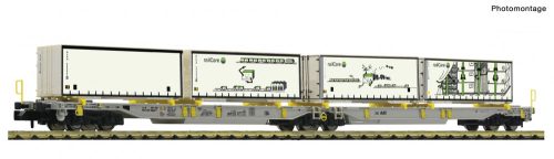 Fleischmann 825014 Konténerszállító iker-zsebeskocsi, Sdggmrs/T2000, AAE+Railcare (E6) (N)