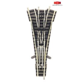 Fleischmann 9157 Szimmetrikus hármasváltó, ágyazatos, fém gyökkel, kézi, 111 mm (N)