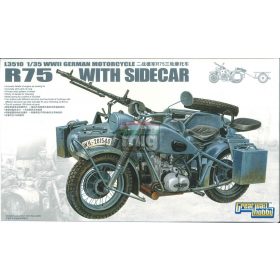   GWH03510 1/35 WWII German BMW R75 with Sidecar/w trailers makett