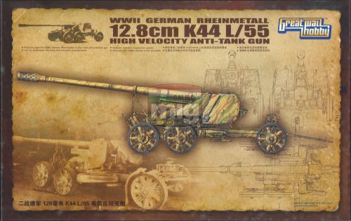 GWH03523 1/35 WWII German Rheinmetall 12.8cm K44 L/55 High Velocity Anti-Tank Gun makett