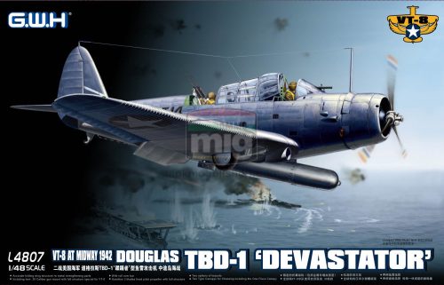 GWH04807 1/48 WWII Douglas TBD-1 Devastator - VT-8 at Midway 1942 makett