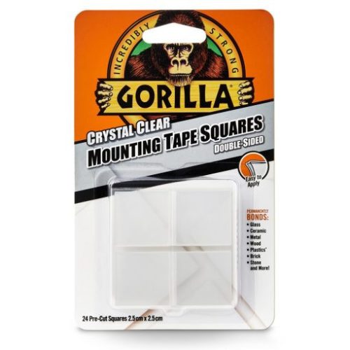Gorilla 3044110 Gorilla Heavy Duty Mounting Tape Squares kétoldalas ragasztószalag kristálytiszta 2,5cm-es négyzetek