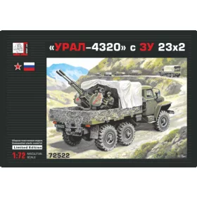 Gran 72522 Ural 4320 with ZU 23x2 (1/72) löveg makett