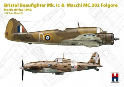 Hobby 2000 72005 Bristol Beaufighter Mk. Ic & Macchi MC.202 Folgore North Africa 1942 1/72 repülőgép makett