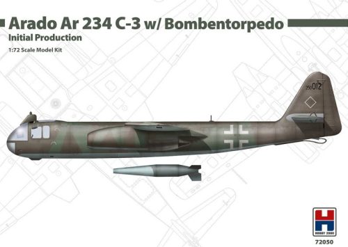 Hobby 2000 72050 Arado Ar 234 C-3 w/ Bombentorpedo Initial Production 1/72 repülőgép makett