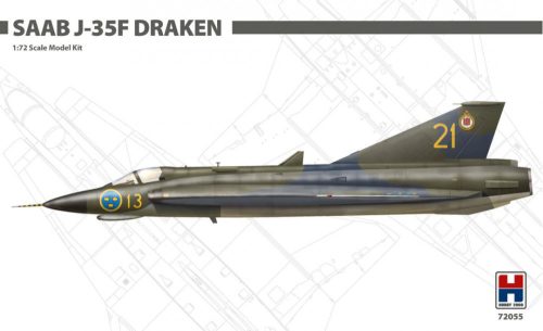 Hobby 2000 72055 Saab J-35F Draken 1/72 repülőgép makett