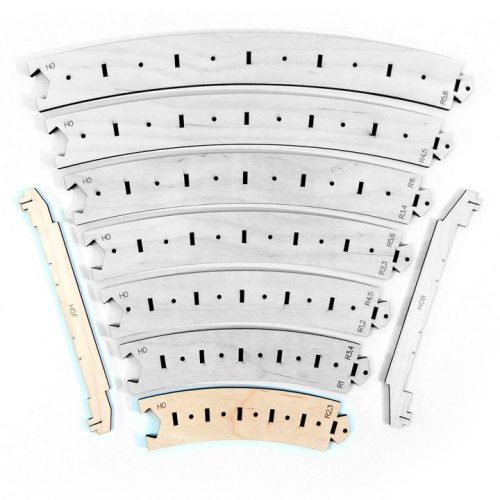 I-Track Templates for curved lines R2/R3 FLEXI H0 (HCT95620D-F)