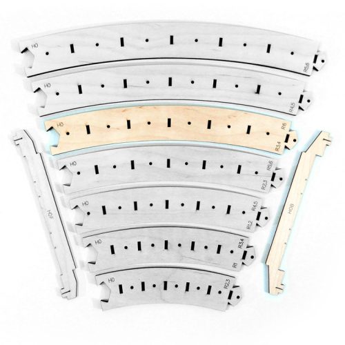 I-Track Templates R3/R4:R6/R7 curved lines with bedding H0 (HCT95620M-B)