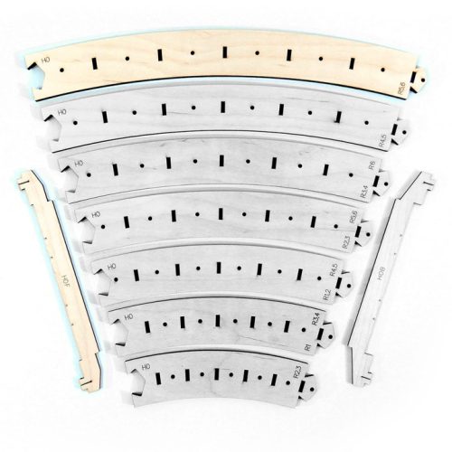 I-Track Templates for curved lines R5/R6:R8/R9 FLEXI H0 (HCT95620P-F)