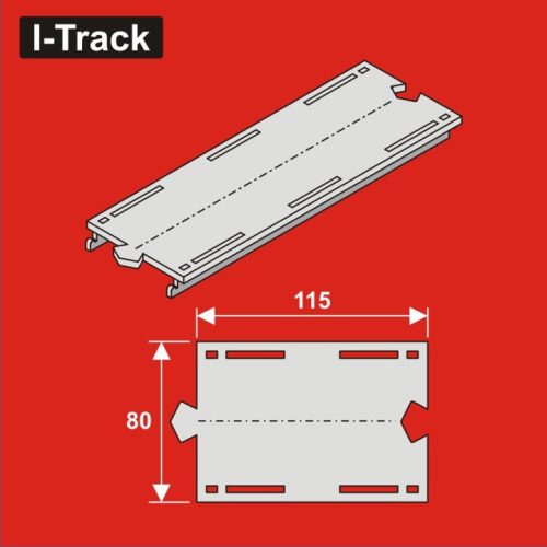 I-Track H0 Straight single-track segment 80x115mm 6pcs (HCT9651)