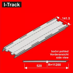   I-Track H0 Straight double-track segment 520x141,5mm 1pcs. (HCT9652D)