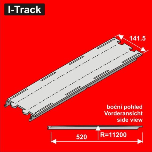 I-Track H0 Straight double-track segment 520x141,5mm 1pcs. (HCT9652D)