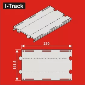   I-Track H0 Straight double-track segment 141,5x230mm 6pcs (HCT9653D)