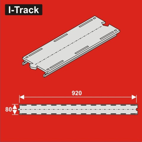 I-Track H0 Straight single-track segment 80x920mm 2pcs (HCT9657)