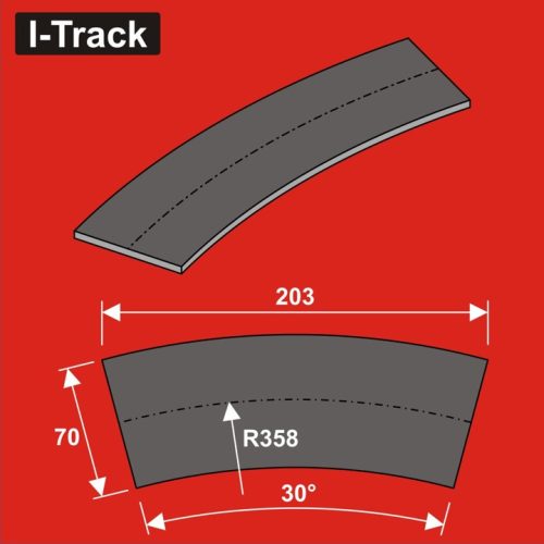 I-Track terepasztal sínágyazat, zajcsillapító Track bedding segments Ra358x70x5mm 12 darab (HCT9662B)