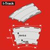 I-Track H0  Double-track curved segment R 358/419,6mm (HCT9662D)