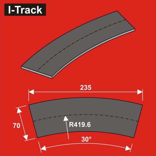 I-Track terepasztal sínágyazat, zajcsillapító Track bedding segments Ra419,6x70x5mm 12 darab (HCT9663B)