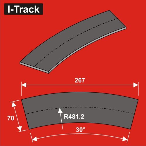 I-Track terepasztal sínágyazat, zajcsillapító Track bedding segments Ra481,2x70x5mm 12 darab (HCT9664B)