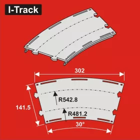   I-Track H0  Double-track curved segment R 481,2/542,8mm (HCT9664D)