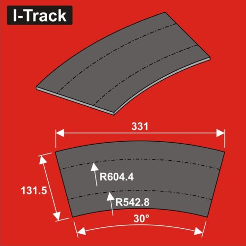 I-Track terepasztal sínágyazat, zajcsillapító Track bedding Ra542,8/604,4x5mm,2T.12 darab (HCT9665DB)