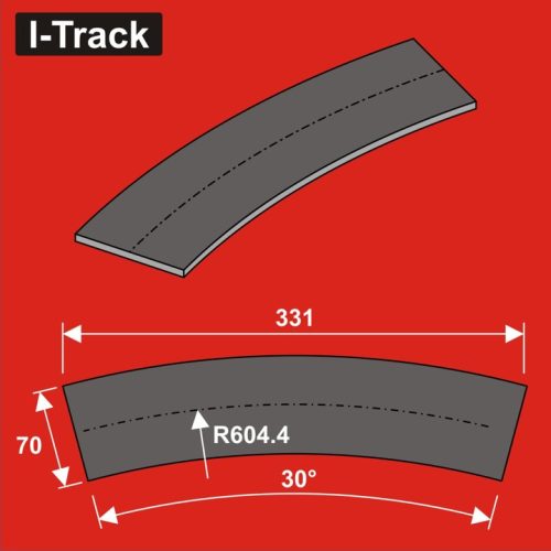 I-Track terepasztal sínágyazat, zajcsillapító Track bedding segments Ra604,4x70x5mm 12 darab (HCT9666B)