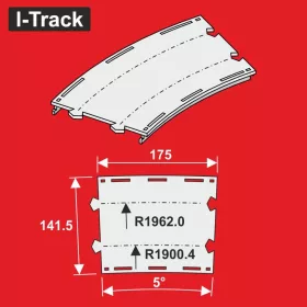   I-Track H0  Double-track curv.seg.R 1900,4/1962mm 5°  (HCT9670D)