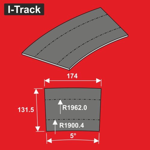 I-Track terepasztal sínágyazat, zajcsillapító Track bedding segments Ra1900,4/1962x5mm 6 darab (HCT9670DB)