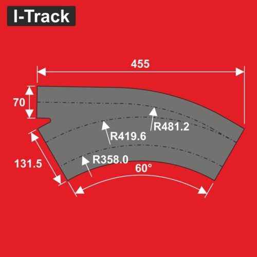 I-Track terepasztal sínágyazat, zajcsillapító Track bedding w.turnout Ra358/419,6x5mm,2T. 2darab (HCT9672DBY)