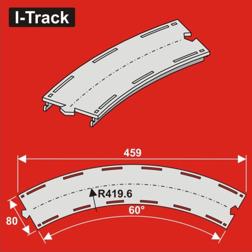 I-Track Single-track curvedsegment,R 419,6mm60°,W80mm 3pcs (HCT9673)