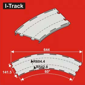   I-Track H0  Double-track curved segment R 542,8/604,4mm (HCT9675D)